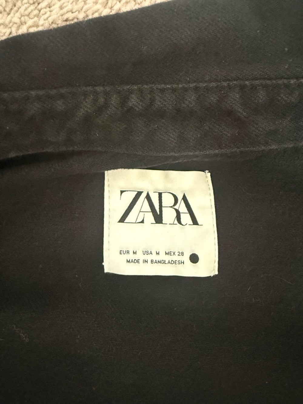Zara Black Denim Button-Up - Picture 2 of 4